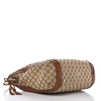 Gucci Monogram Cellarius Calfskin Large Bella Hobo Beige Ebony Cuir 4 of 9