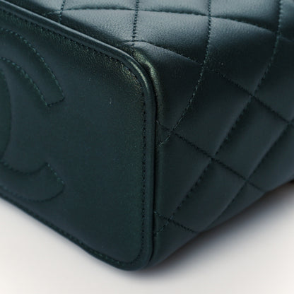 Chanel Iridescent Lambskin Quilted Small Top Handle Vanity Case With Chain Dark Green 11 of 12