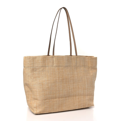 Prada Raffia Logo Tote Naturale 3 of 9