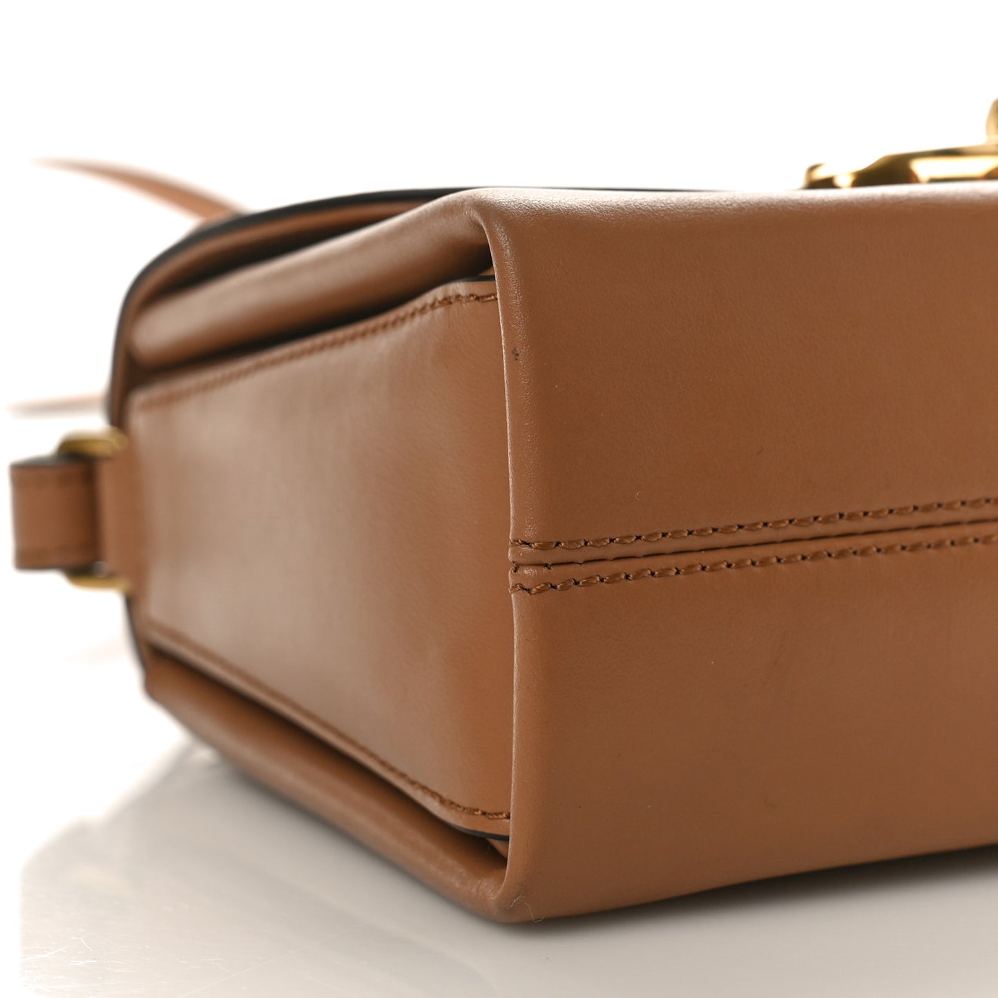 High Gloss Calfskin Lana Small Top Handle Sable