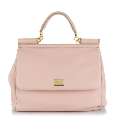 Dolce & Gabbana Grained Deerskin Large Miss Sicily Satchel Beige Rose 1 of 6