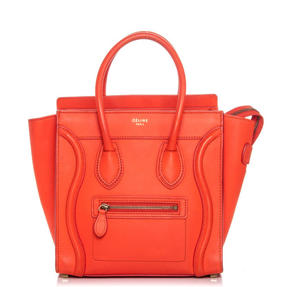 Celine Smooth Calfskin Micro Luggage Fluo Orange 1 of 8