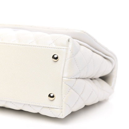 Chanel Iridescent Caviar Quilted Small Coco Handle Flap White 9 of 9