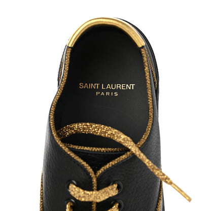 Saint Laurent Nappa Venice Sneakers 37.5 Black Gold 7 of 9