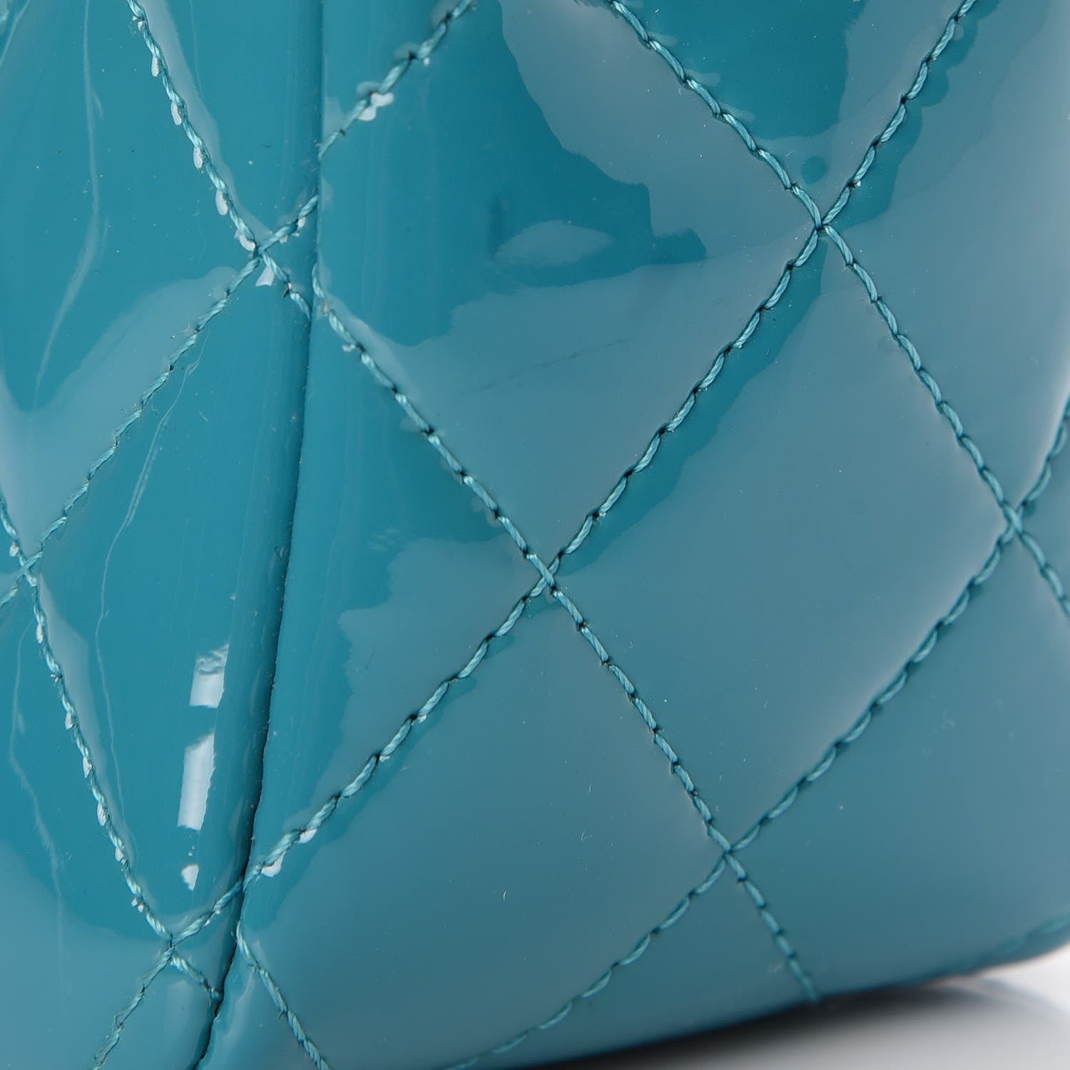 Chanel Patent Quilted Mini Rectangular Flap Turquoise 10 of 10