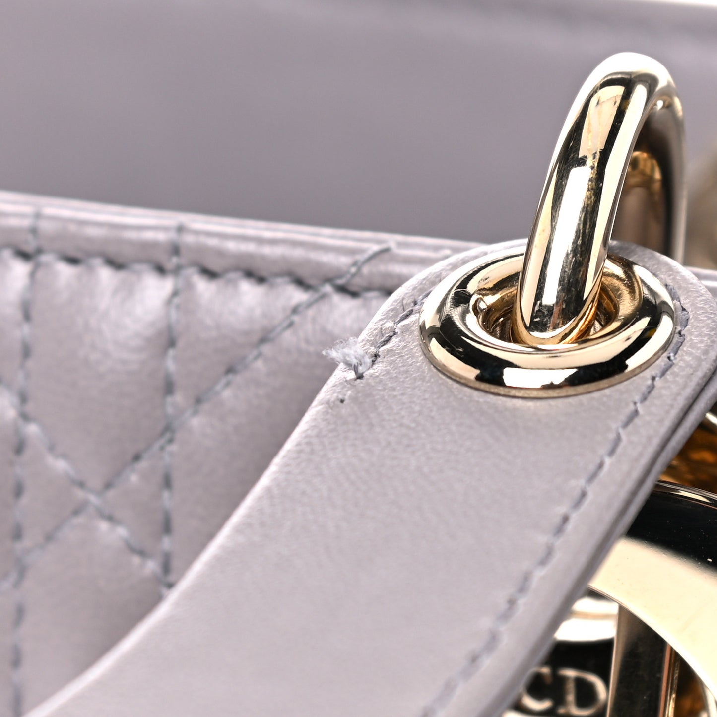 Lambskin Cannage Small Lucky Badges My Lady Dior Grey