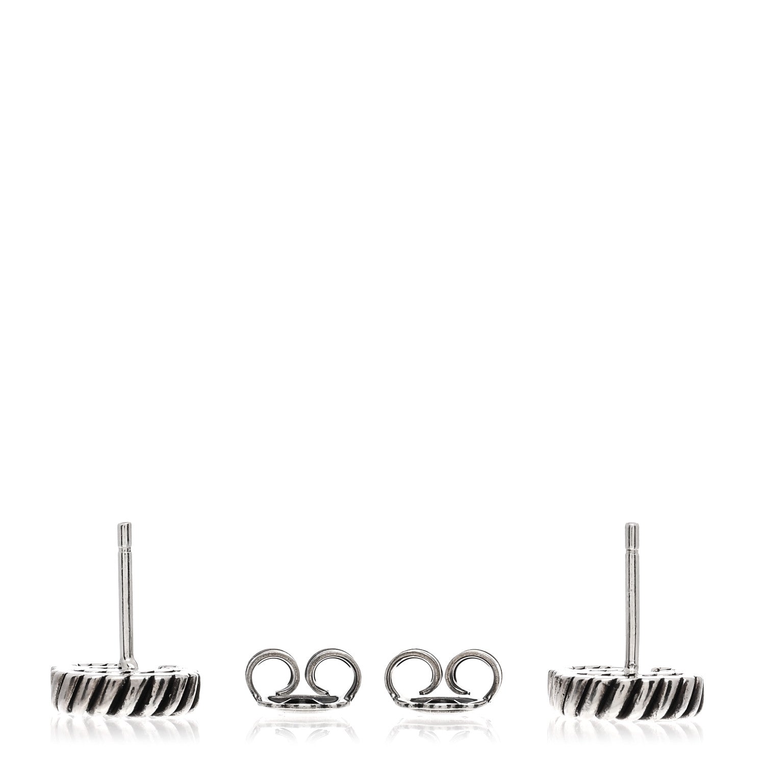 Gucci Sterling Silver Torchon Double G Earrings 3 of 4