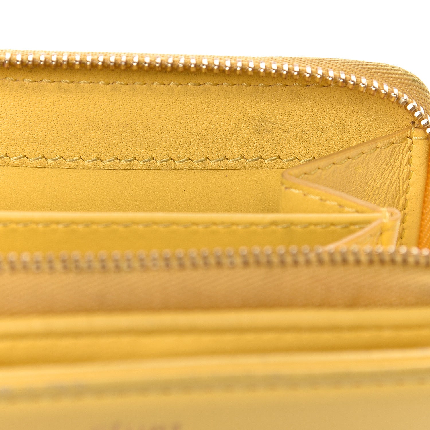 Celine Lambskin Compact Wallet Sun Yellow Black 15 of 18