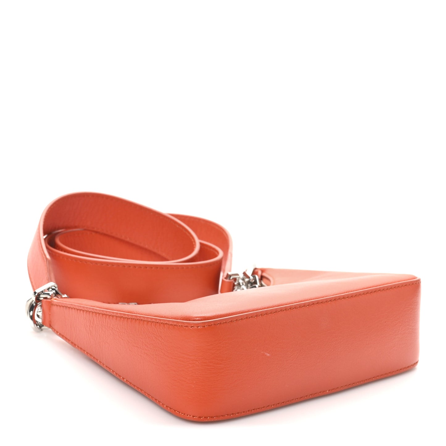 Smooth Calfskin Mini Moon Cut Out Shoulder Bag Orange