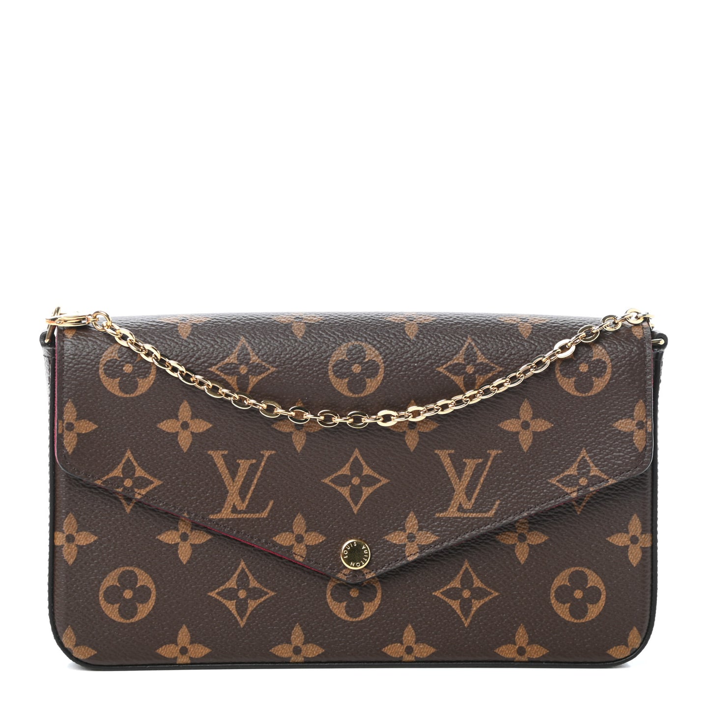 Monogram Pochette Felicie Chain Wallet Fuchsia