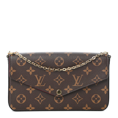 Louis Vuitton Monogram Pochette Felicie Chain Wallet Fuchsia 1 of 9