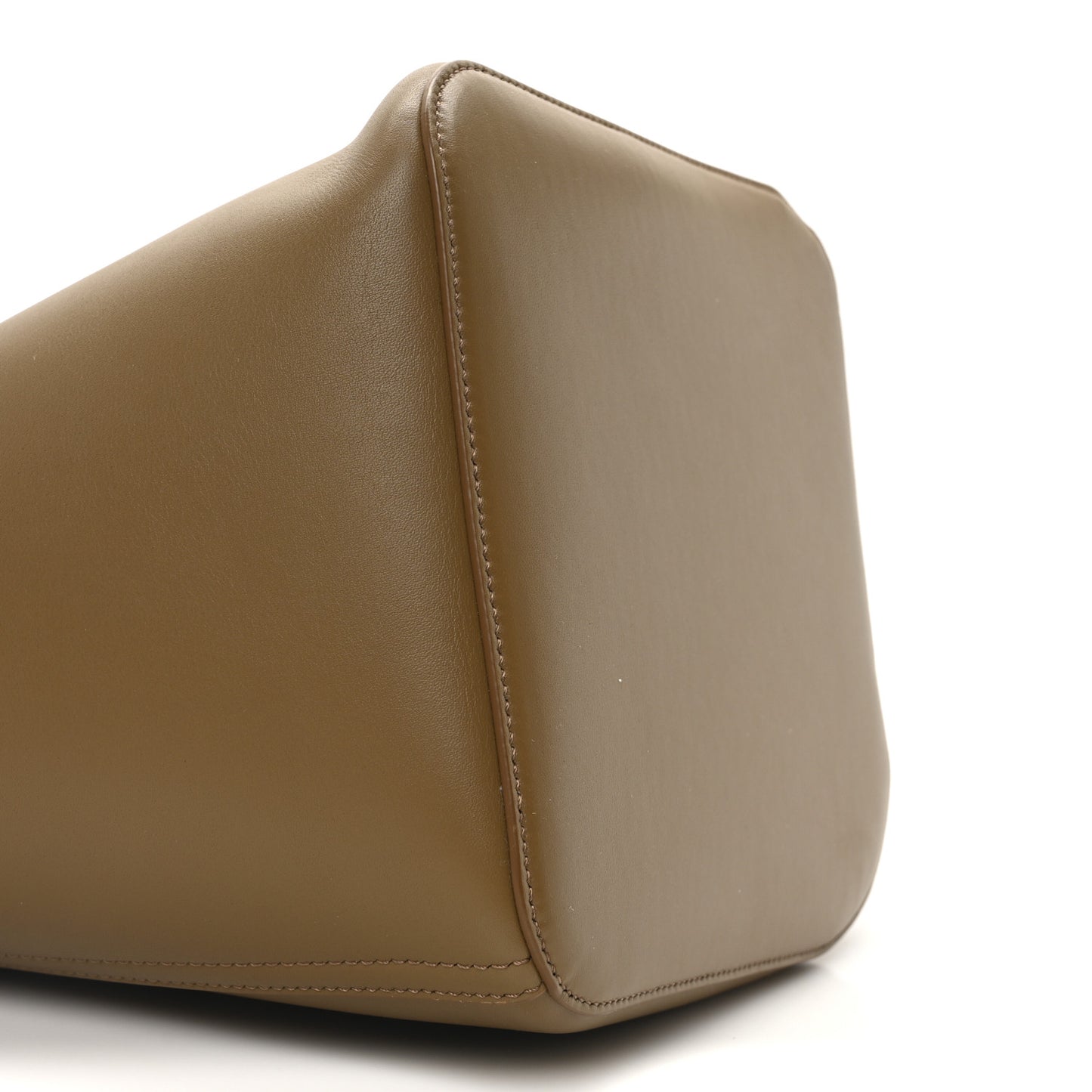 Smooth Calfskin Medium Pebble Bucket Bag Oak