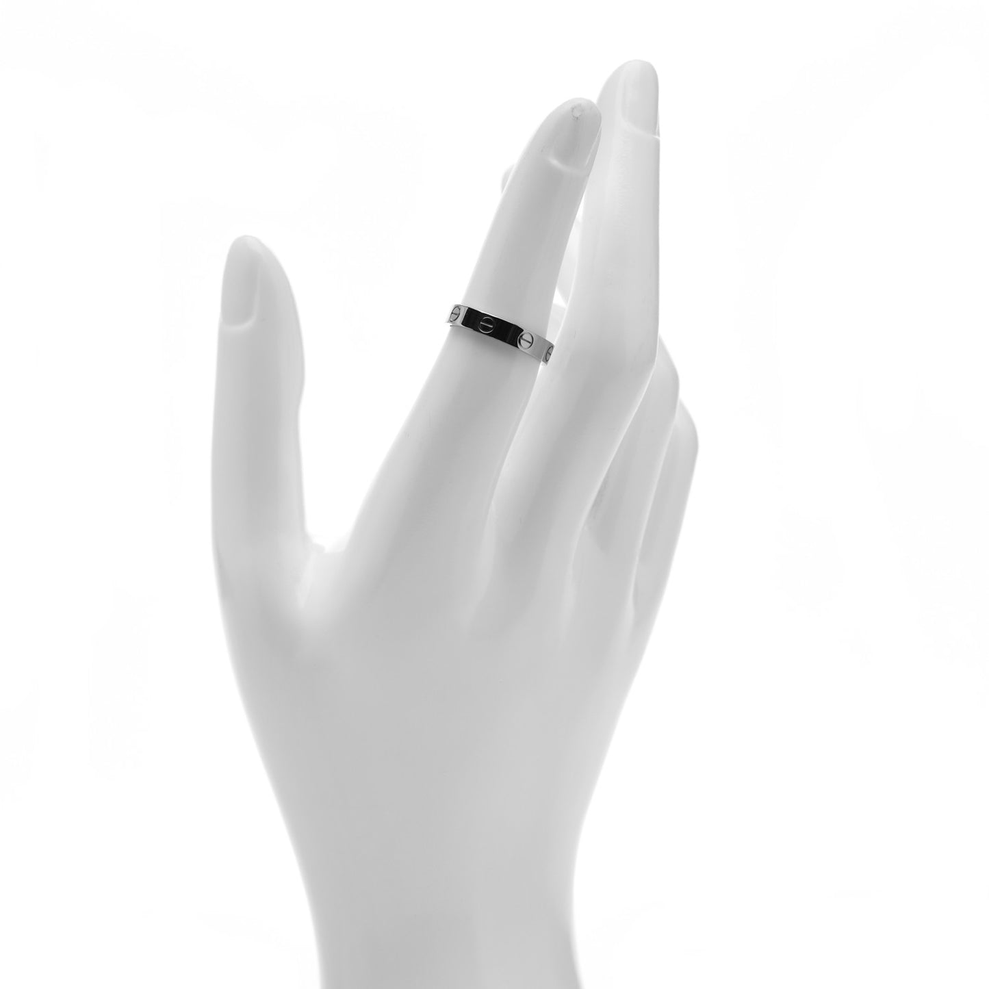 18K White Gold 3.5mm LOVE Wedding Band Ring 52 6