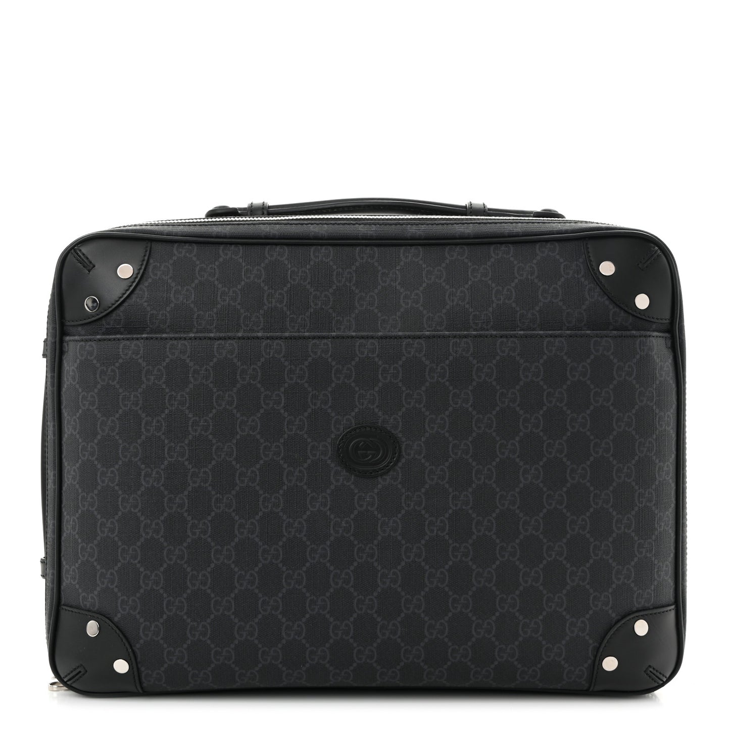 GG Supreme Monogram Briefcase Backpack Black Grey