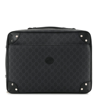 Gucci GG Supreme Monogram Briefcase Backpack Black Grey 1 of 13