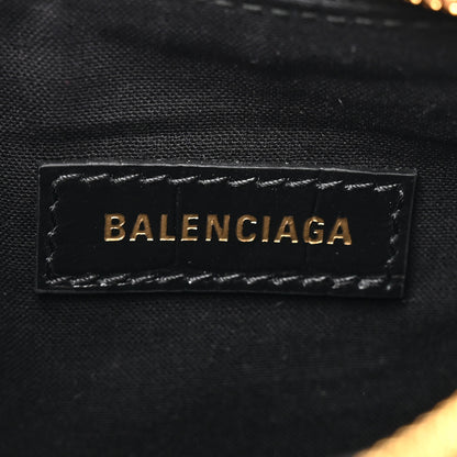 Balenciaga Extra Supple Calfskin Crocodile Embossed Le Cagole Shoulder Bag XS Black 7 of 11