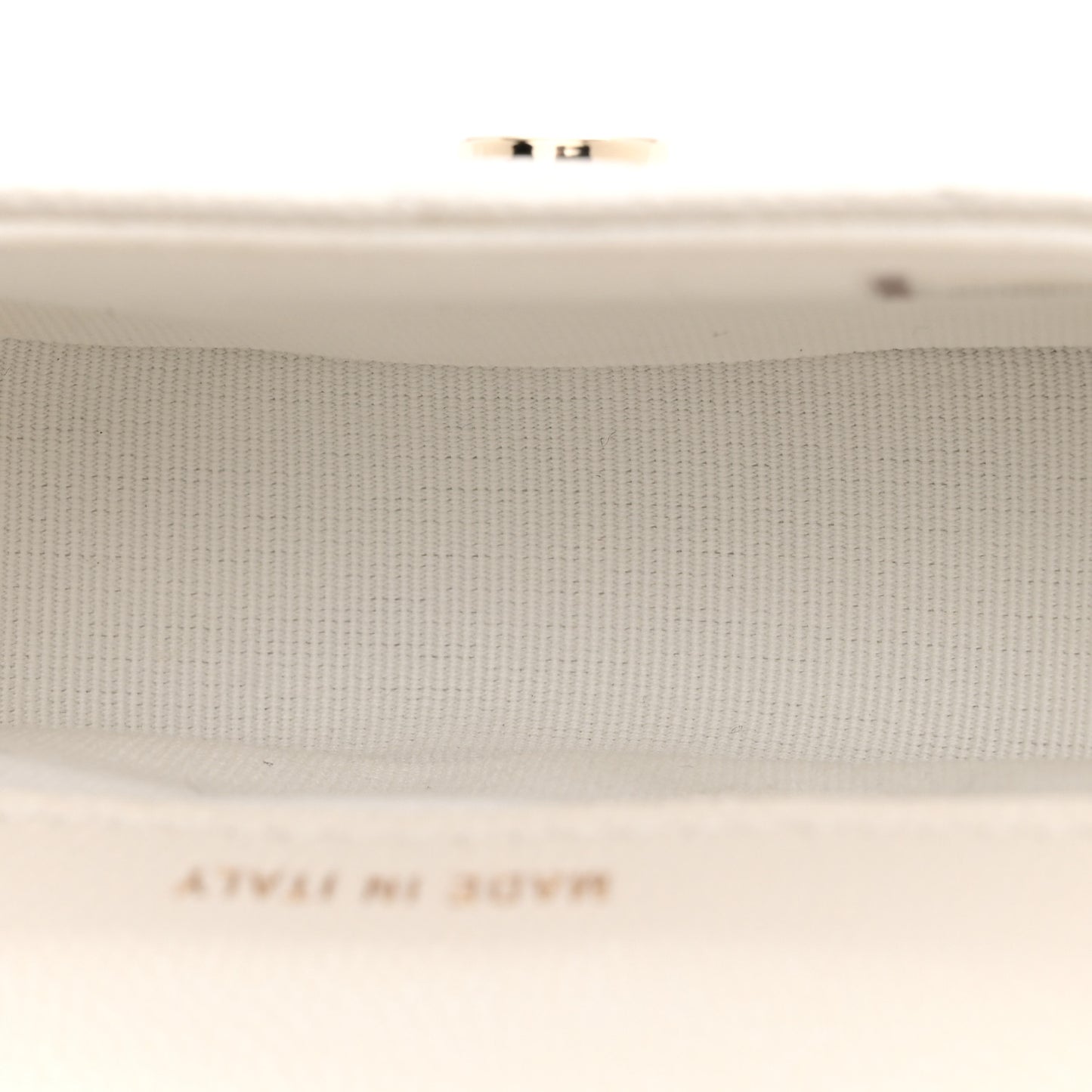 Caviar Quilted Mini Clutch With Chain White