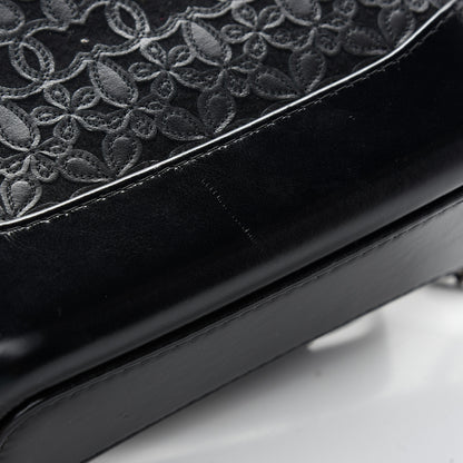 Chanel Calfskin Wool Felt Embossed Small Gabrielle Logo Hobo Black 10 of 13