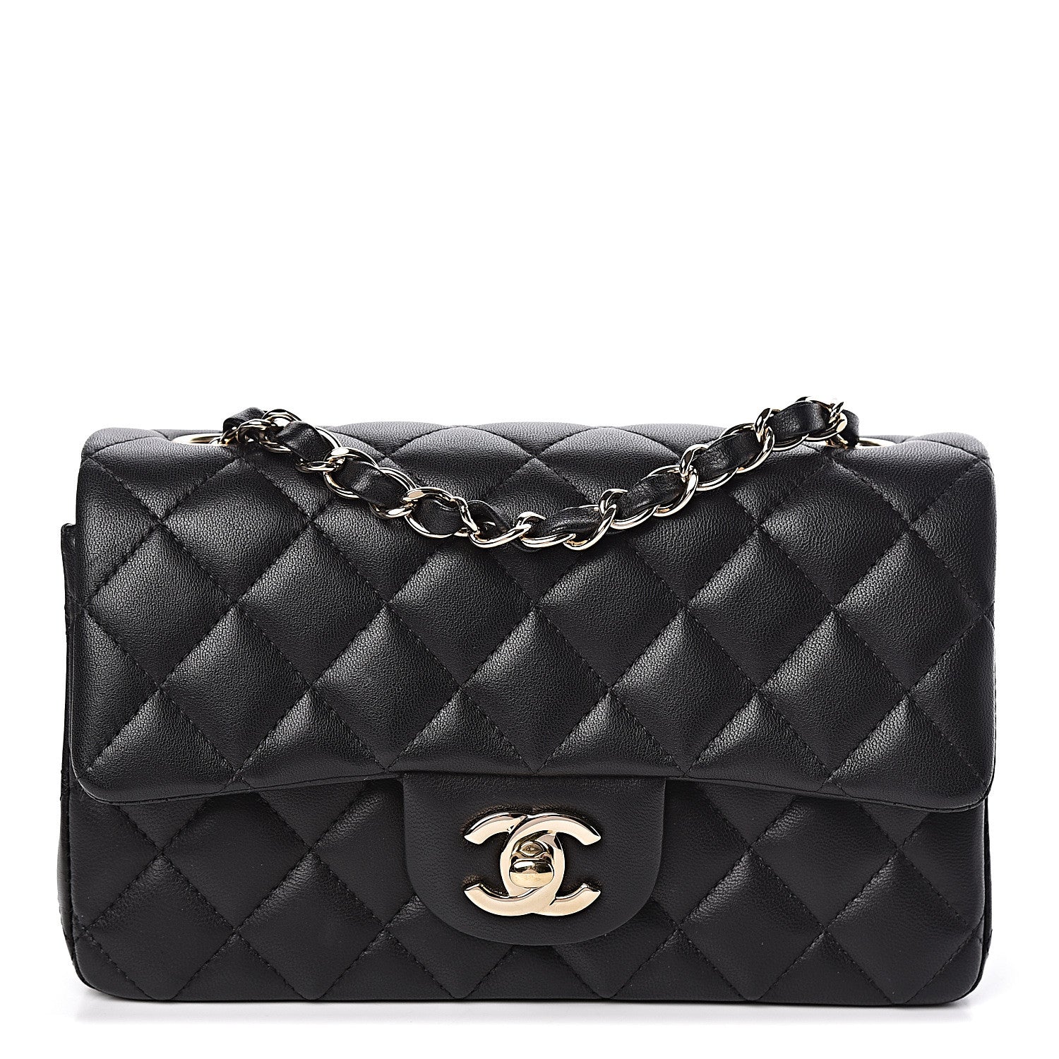 Chanel Lambskin Quilted Mini Rectangular Flap Black 1 of 12