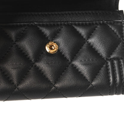 Chanel Lambskin Quilted Boy Flap Card Holder Black 9 of 9