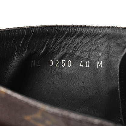Louis Vuitton Calfskin Monogram Wonderland Flat Ranger Boots 40 Black 6 of 10