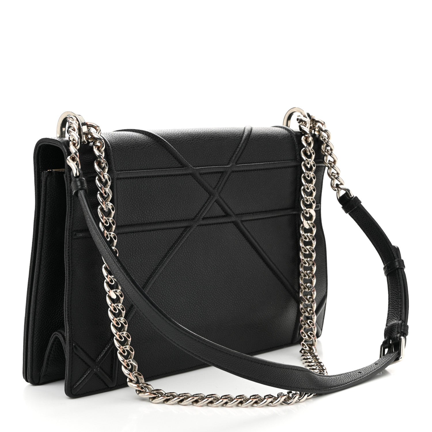 Christian Dior Grained Calfskin Large Diorama Flap Bag Black 3 of 10