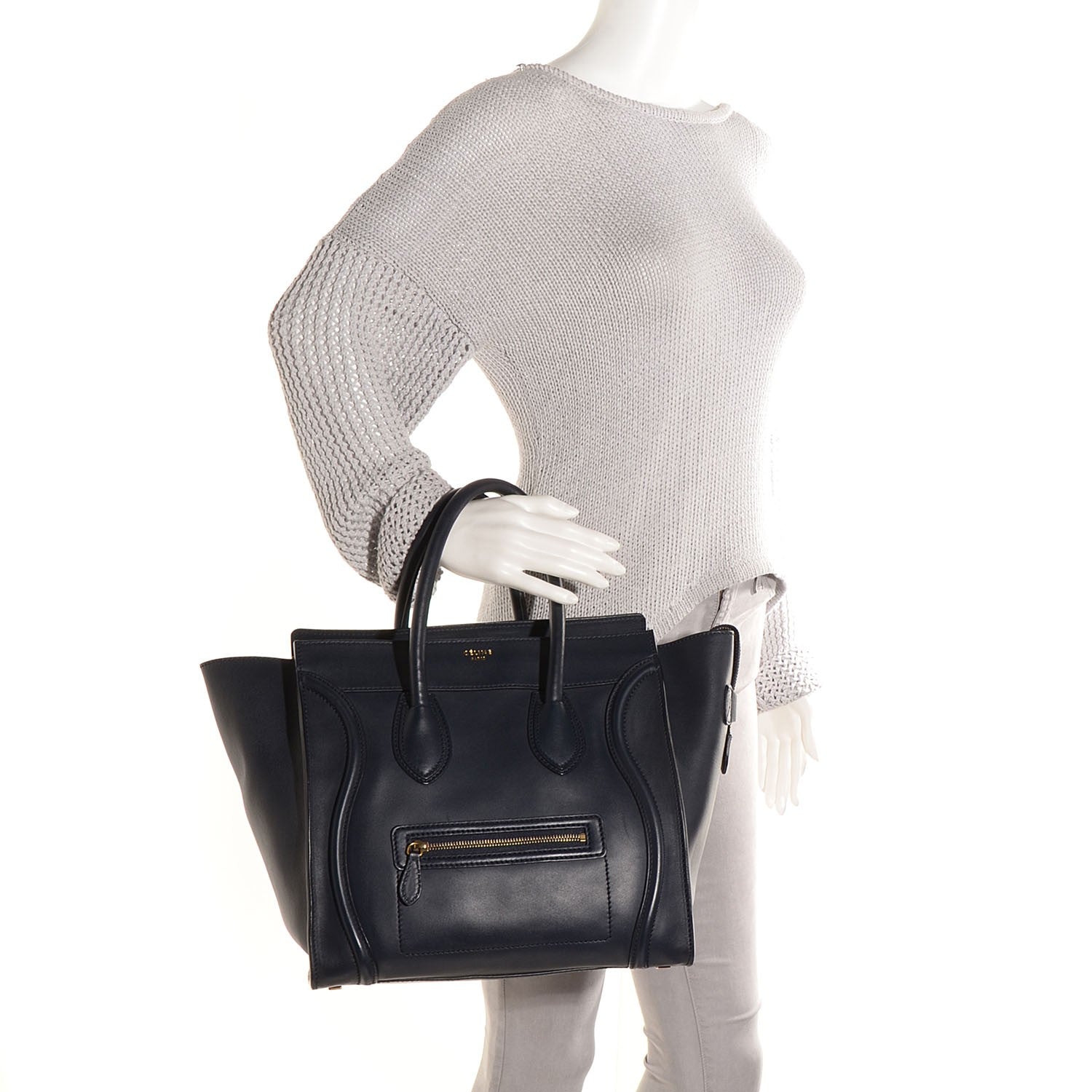 Celine Smooth Calfskin Mini Luggage Navy 2 of 9