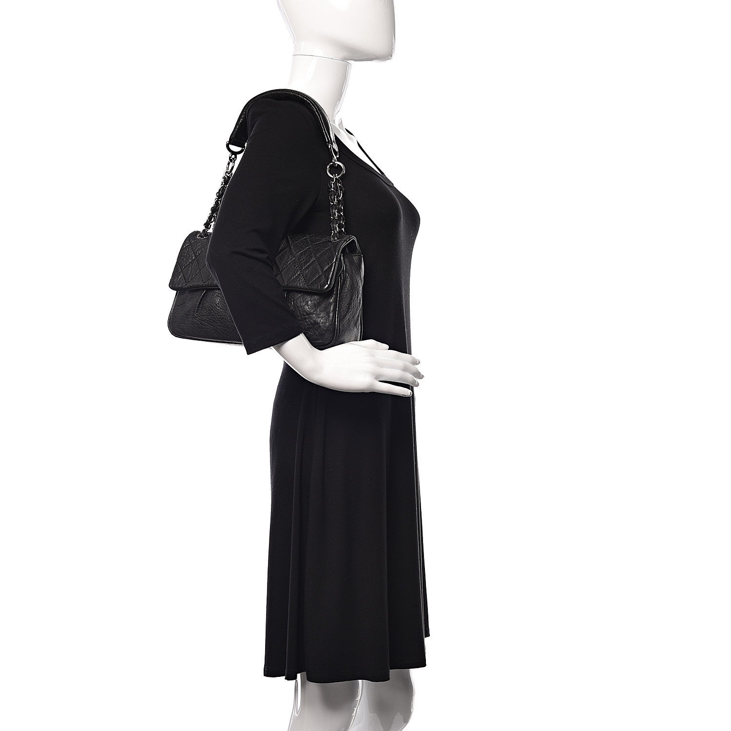 Chanel Distressed Lambskin Lady Braid Flap Black 2 of 9