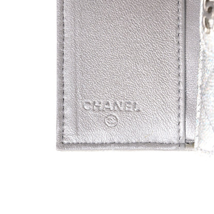 Chanel Caviar Quilted Double Flap Wallet Silver 7 of 8