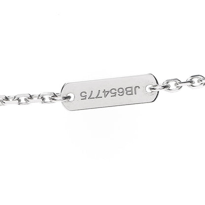 Van Cleef & Arpels 18K White Gold Diamond Guilloche Vintage Alhambra Pendant Necklace 5 of 8