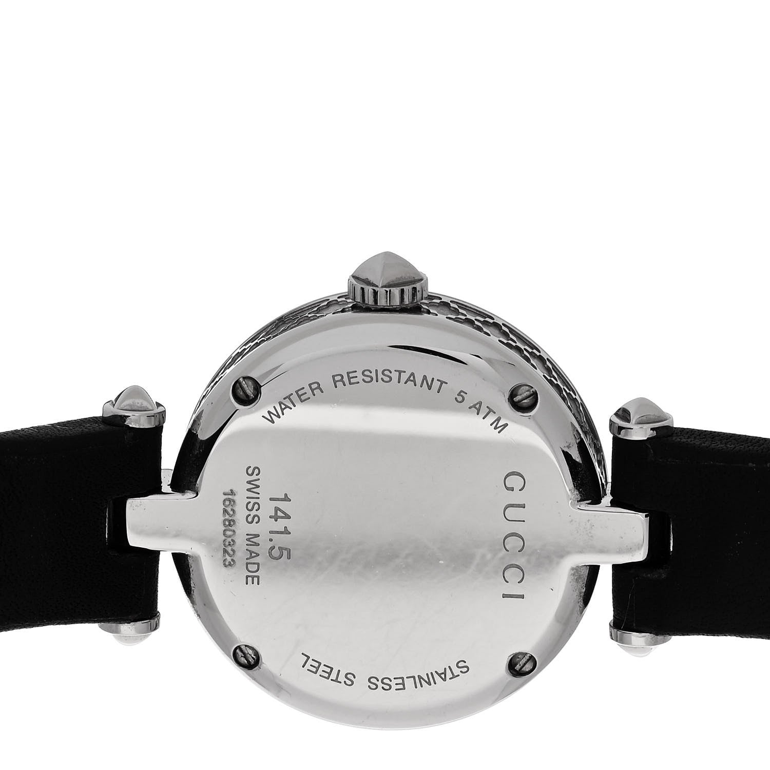 Gucci Stainless Steel Calfskin 27mm Diamantissima Quartz Watch Black 4 of 5