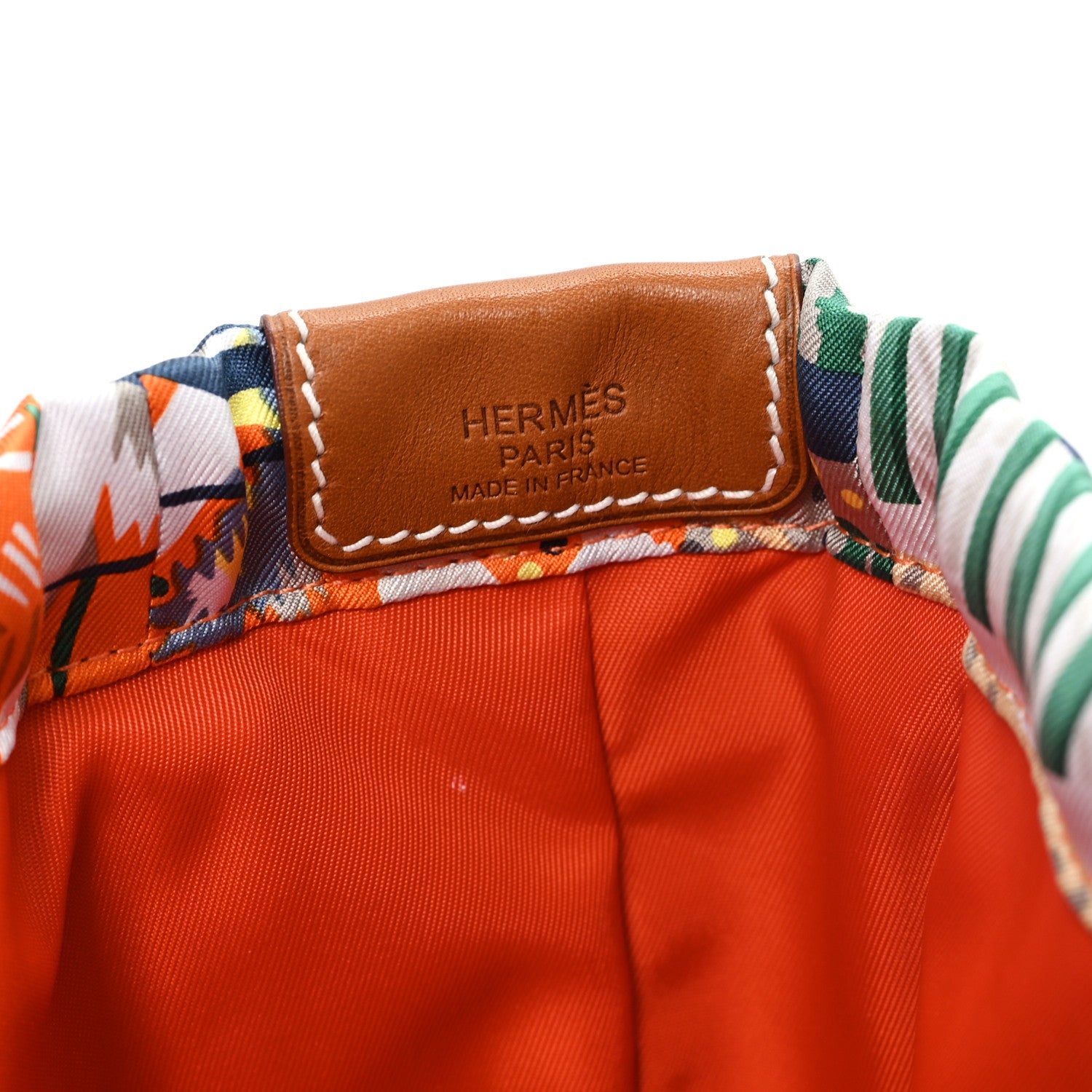 Hermes Silk Barenia En Liberte Fourbi 20 PM Orange Gris Mouette Fauve 6 of 7