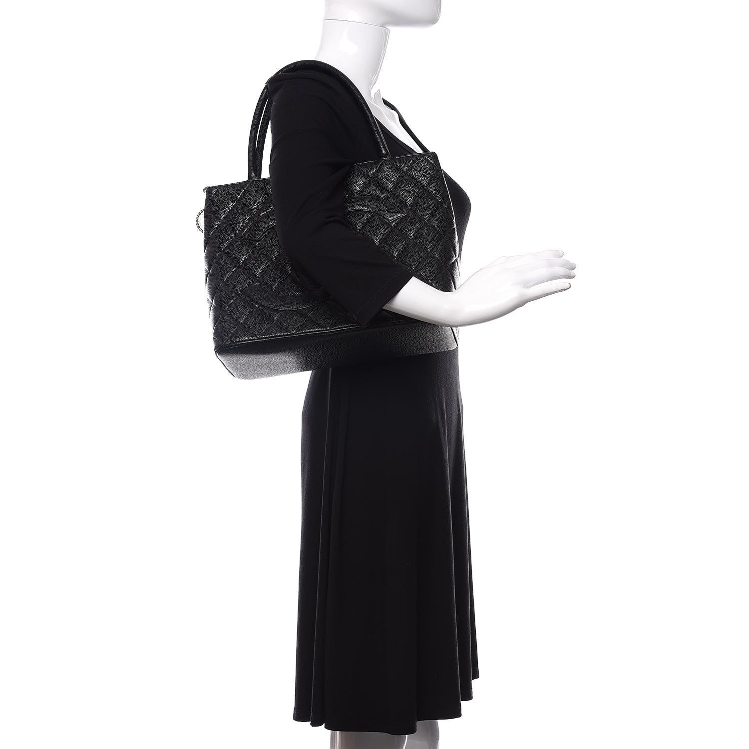 Chanel Caviar Quilted Medallion Tote Black 2 of 10