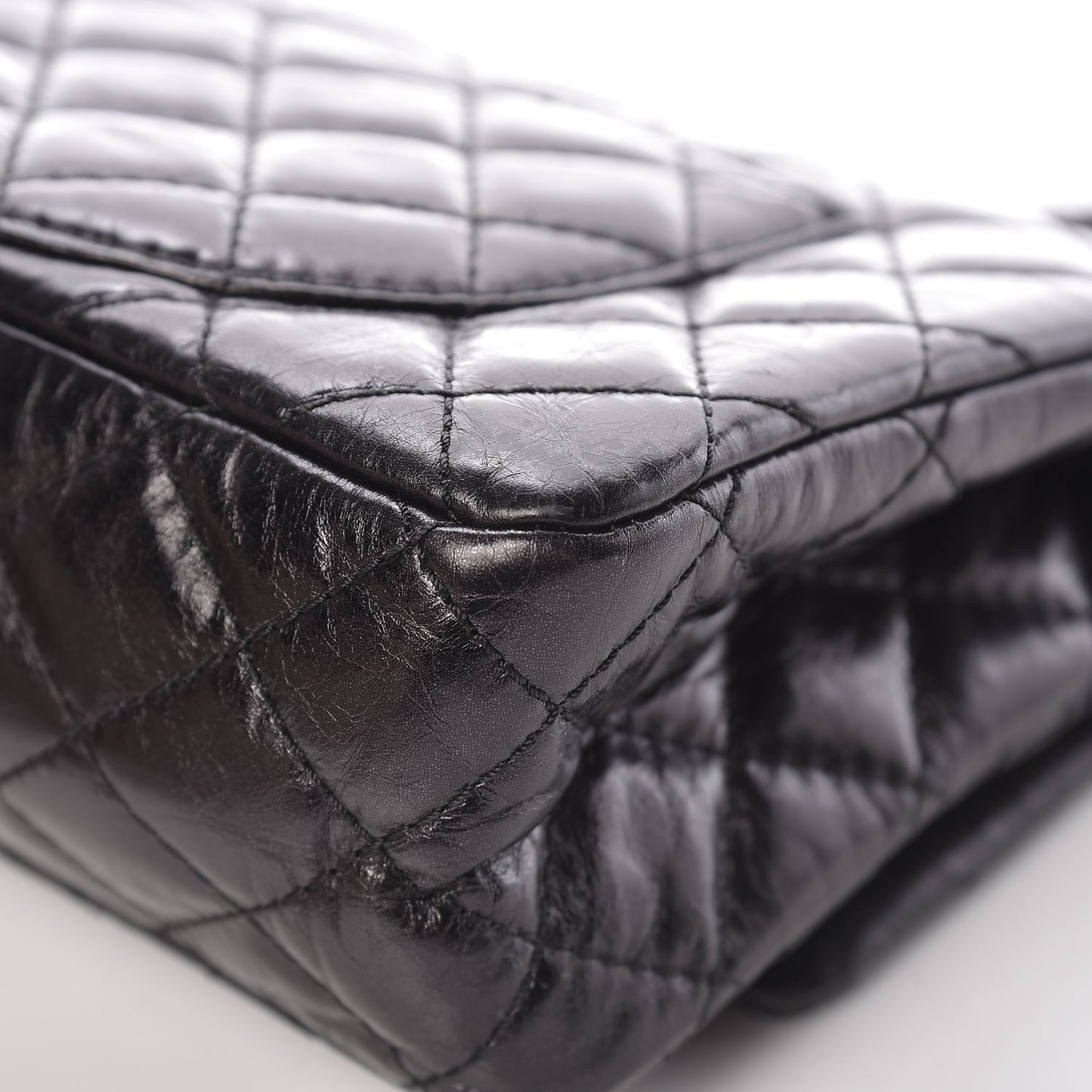 Metallic Aged Calfskin Quilted 2.55 Reissue 225 Flap So Black