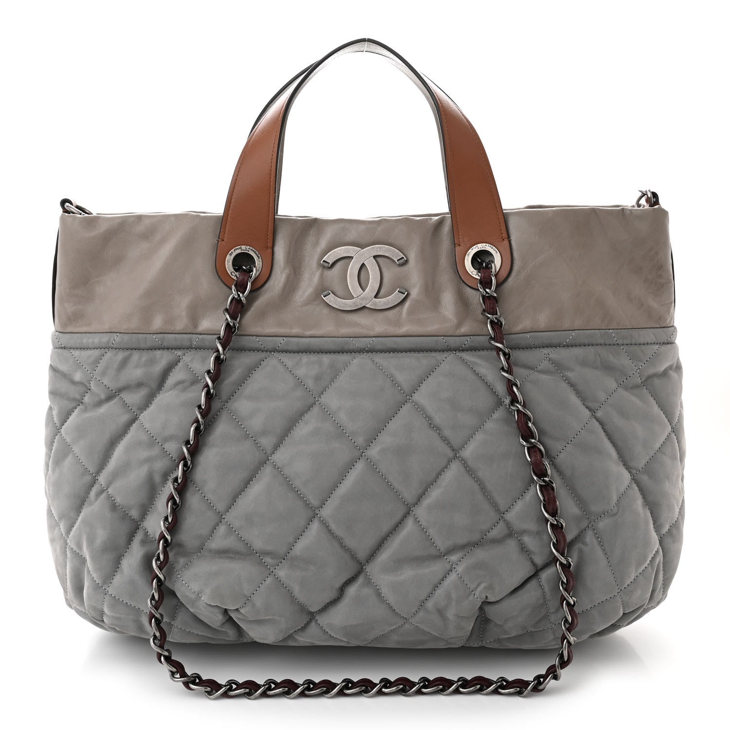Chanel Iridescent Calfskin Quilted Small In The Mix Tote Grey 1 of 10