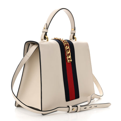 Gucci Calfskin Medium Sylvie Top Handle Bag White 3 of 11