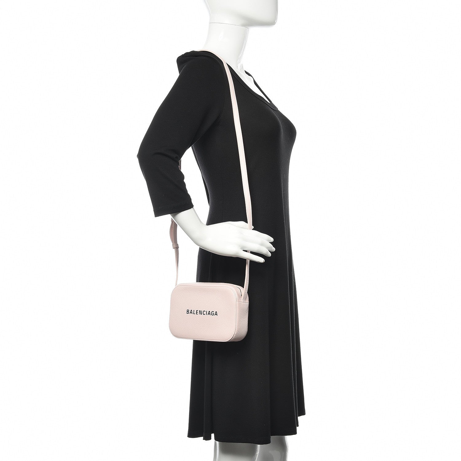 Balenciaga Smooth Calfskin Logo XS Everyday Camera Bag Light Rose Black 2 of 9