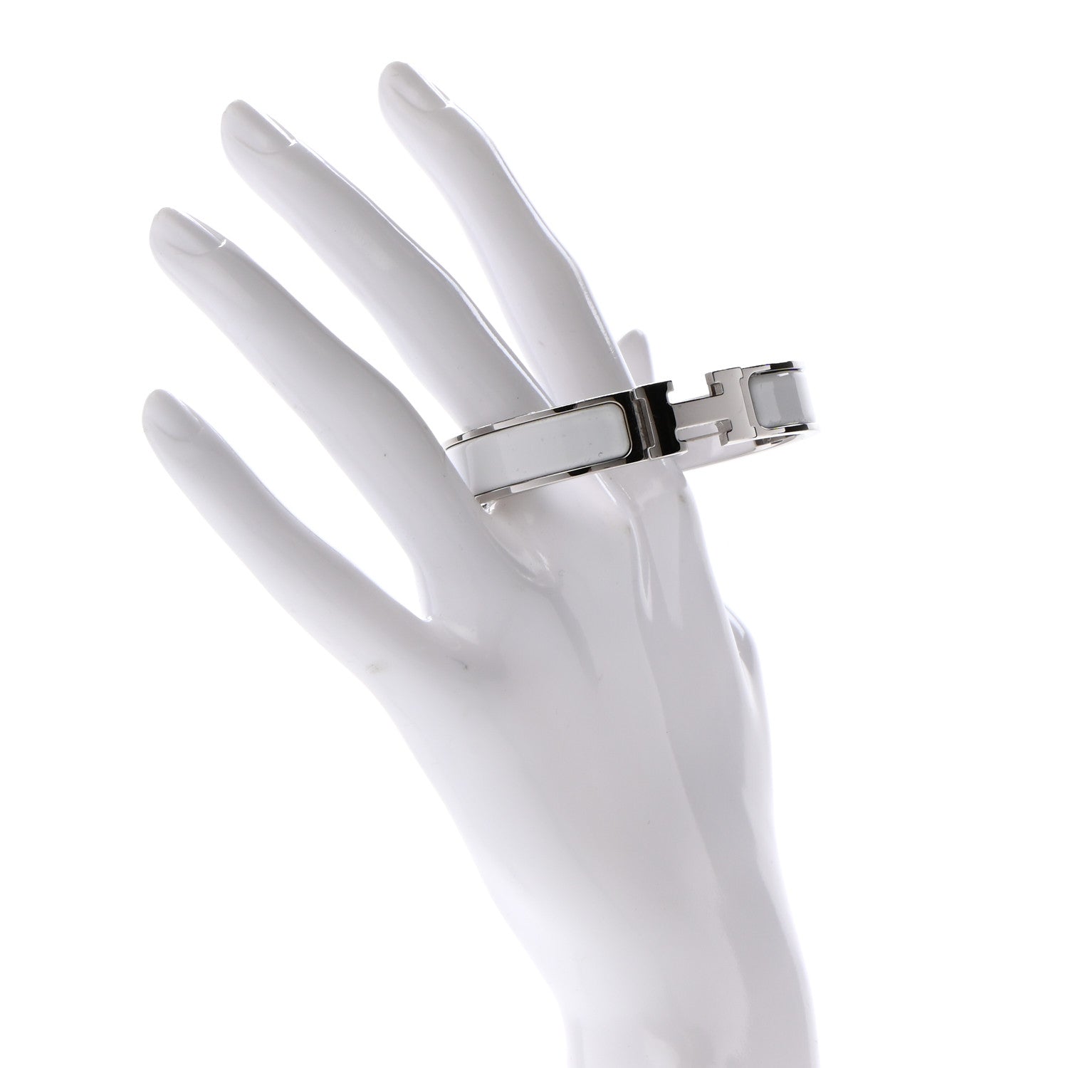 Hermes Enamel Narrow Clic Clac H Bracelet PM White 2 of 5