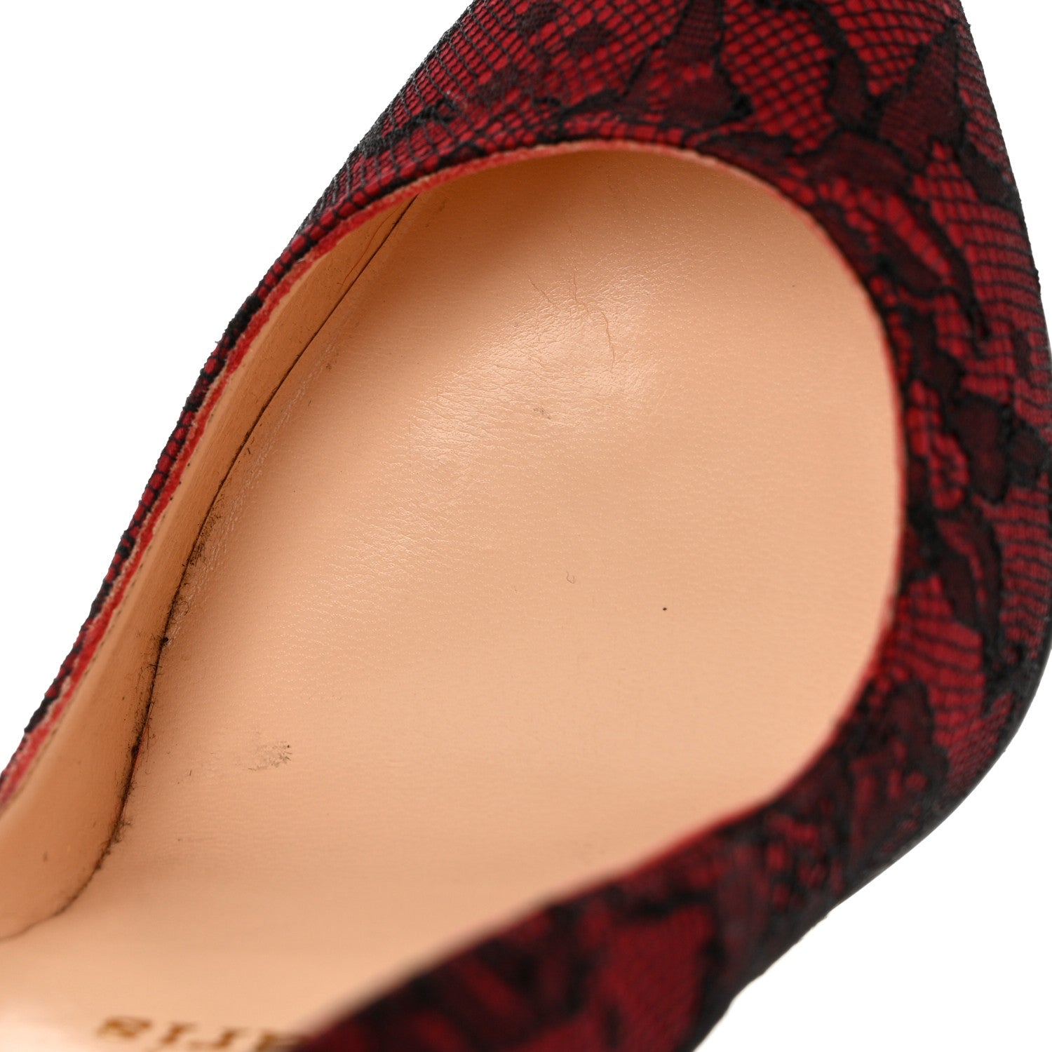 Christian Louboutin Lace Pigalle Follies 100 Pumps 38 Red 11 of 11