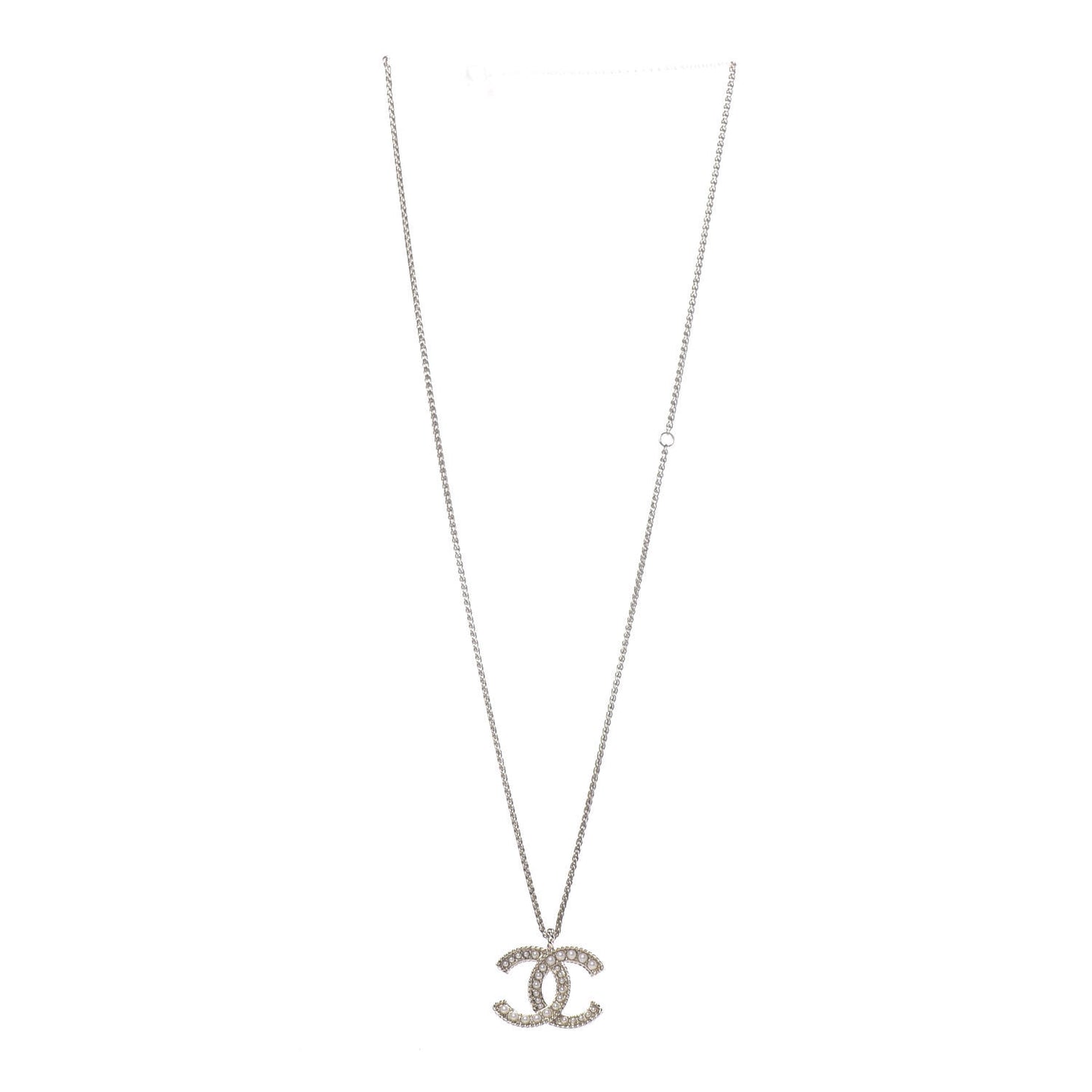 Pearl CC Pendant Necklace Gold