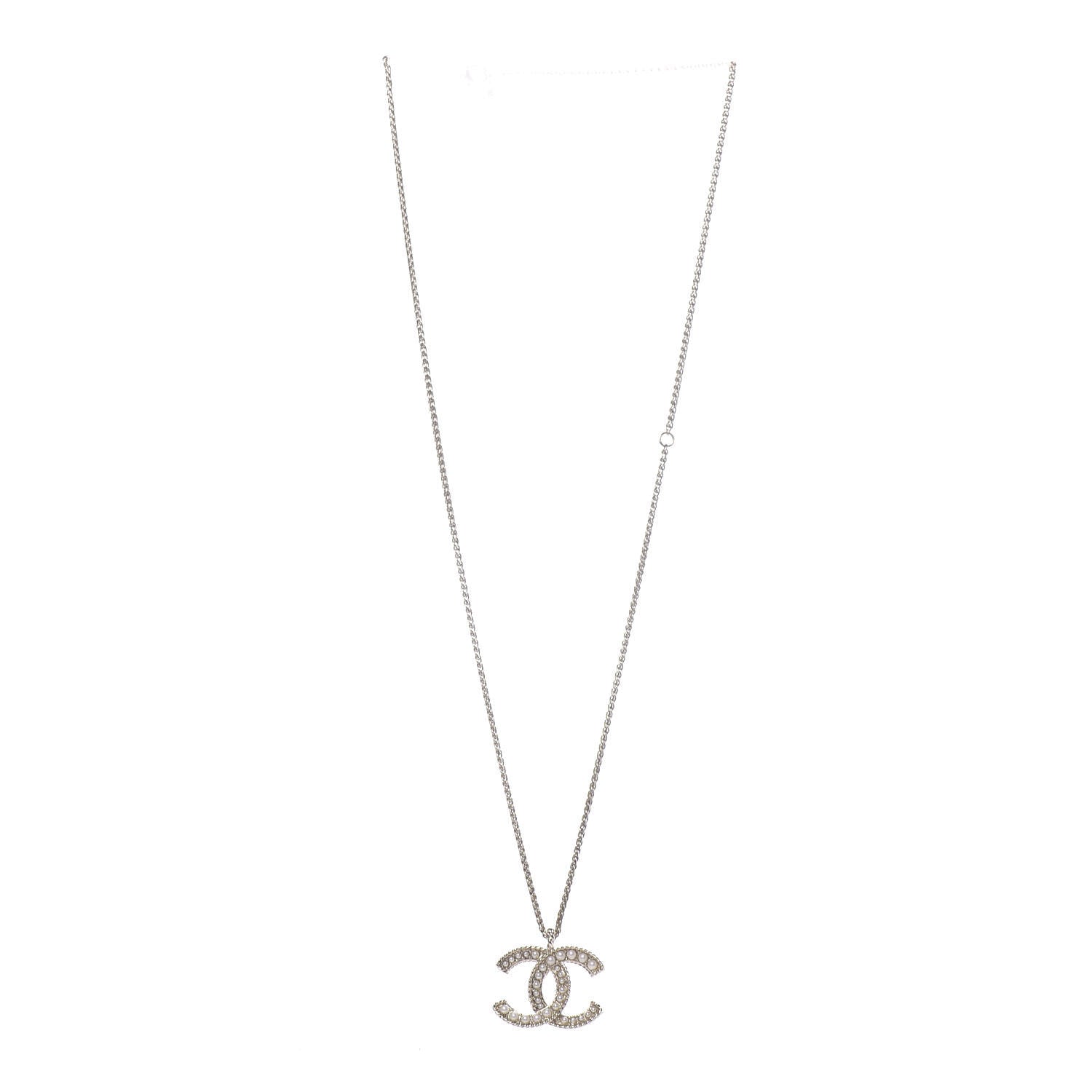 Chanel Pearl CC Pendant Necklace Gold 4 of 6