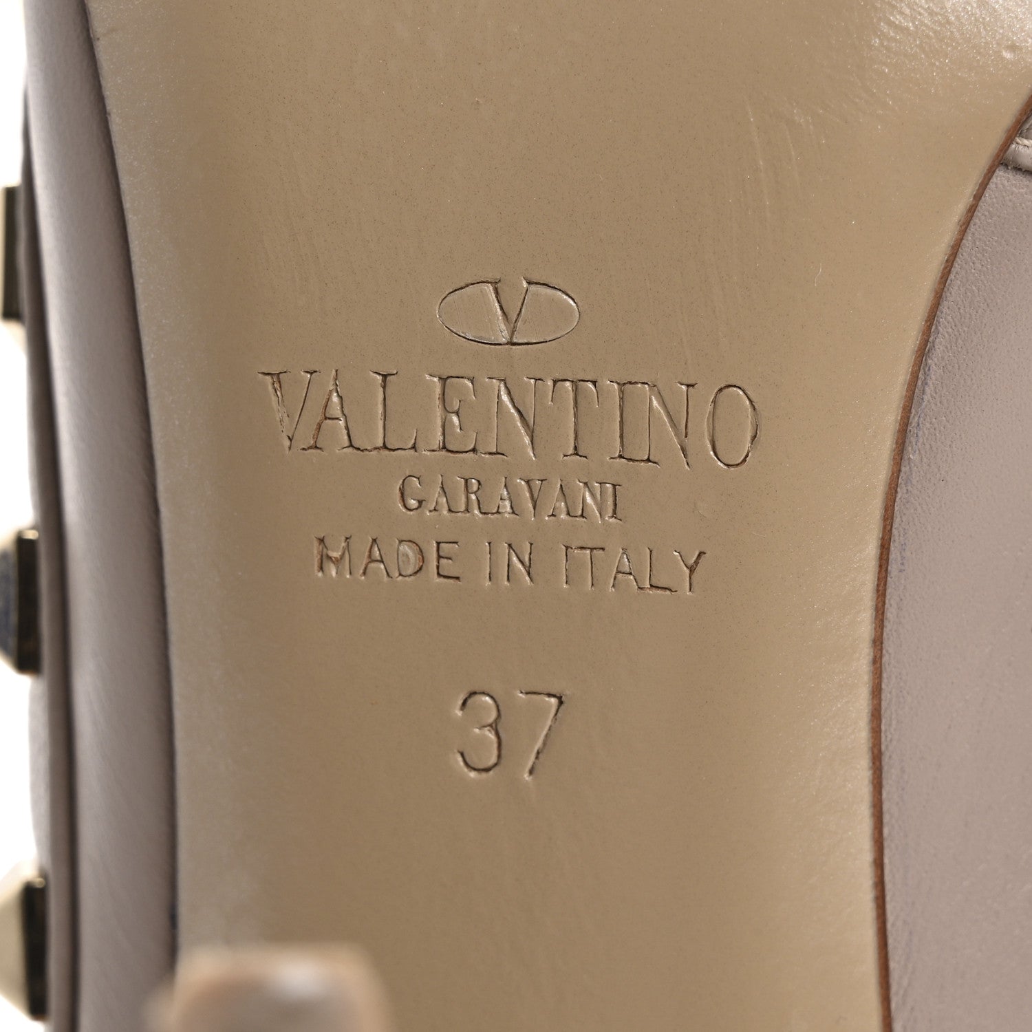 Valentino Garavani Calfskin Nappa Rockstud Ankle Strap 100mm Pumps 37 Poudre 8 of 14