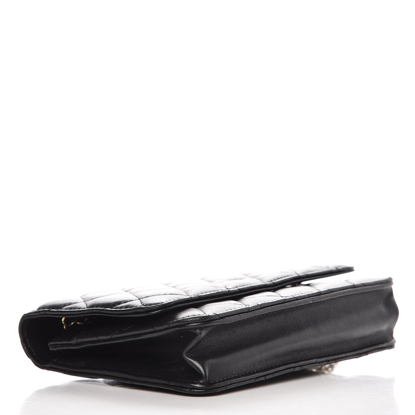 Lambskin Quilted Wallet On Chain WOC Black
