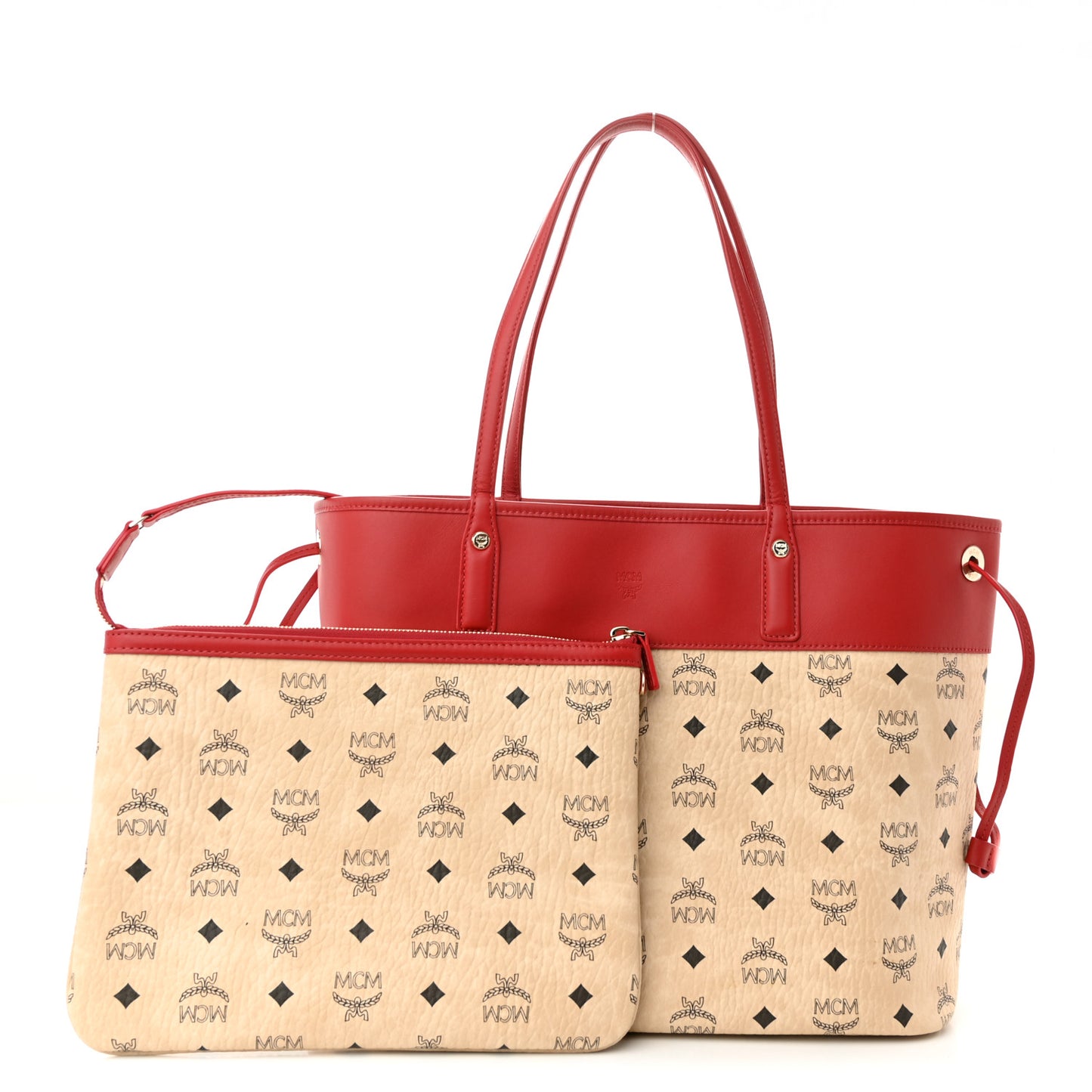 Visetos Shopper Tote Beige Red