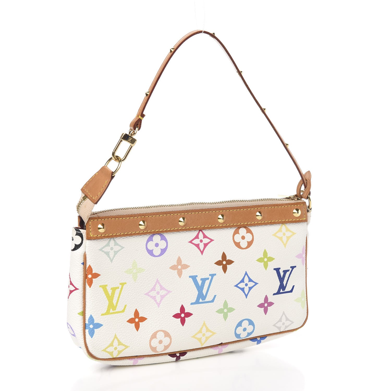 Louis Vuitton Monogram Multicolor Pochette Accessories White 3 of 9