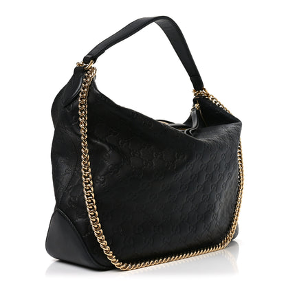 Gucci Guccissima Signature Large Linea A Hobo Black 3 of 12