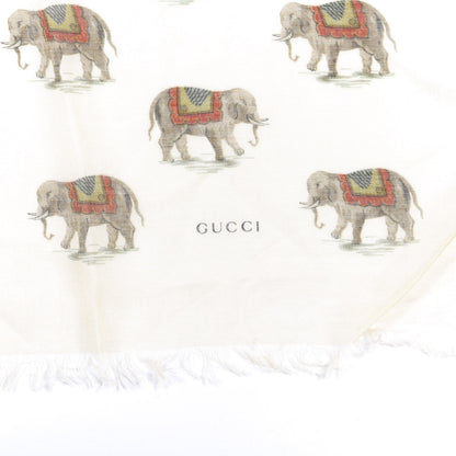 Gucci Modal Silk Elephant Print Scarf Ivory 4 of 4
