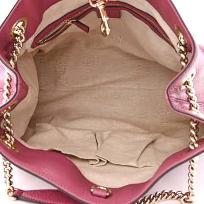 Gucci Pebbled Calfskin Medium Soho Chain Shoulder Bag Peonia Flower 5 of 11