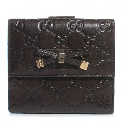 Gucci Guccissima Princy French Flap Wallet Chocolate Brown 1 of 9