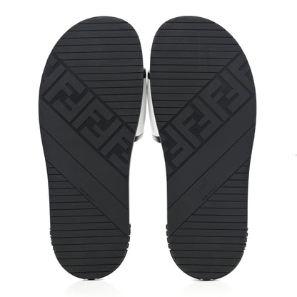 Fendi X JOSHUA VIDES Roma Calfskin Fussbetts Slide Sandals 38 Snow White Black 5 of 13